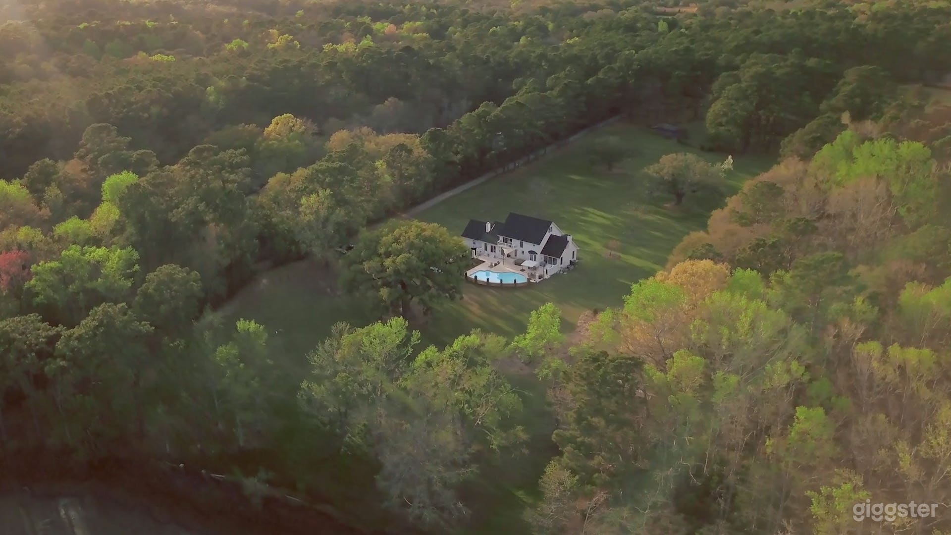 Aerial View of the property from the back yard.