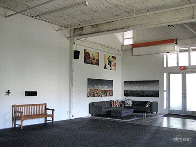  Film set dressed as living room loft 