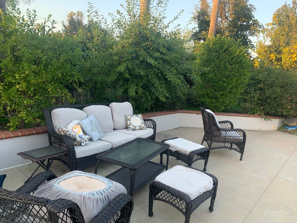 Sitting area near pool
