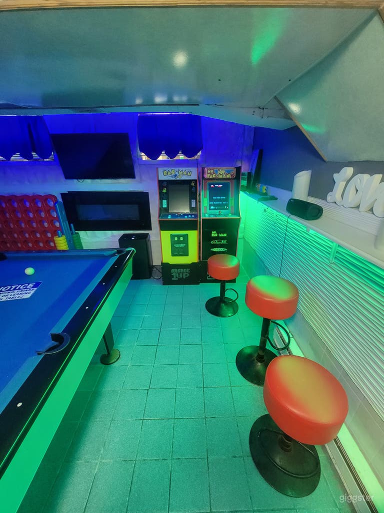  Arcade games and pool table  
