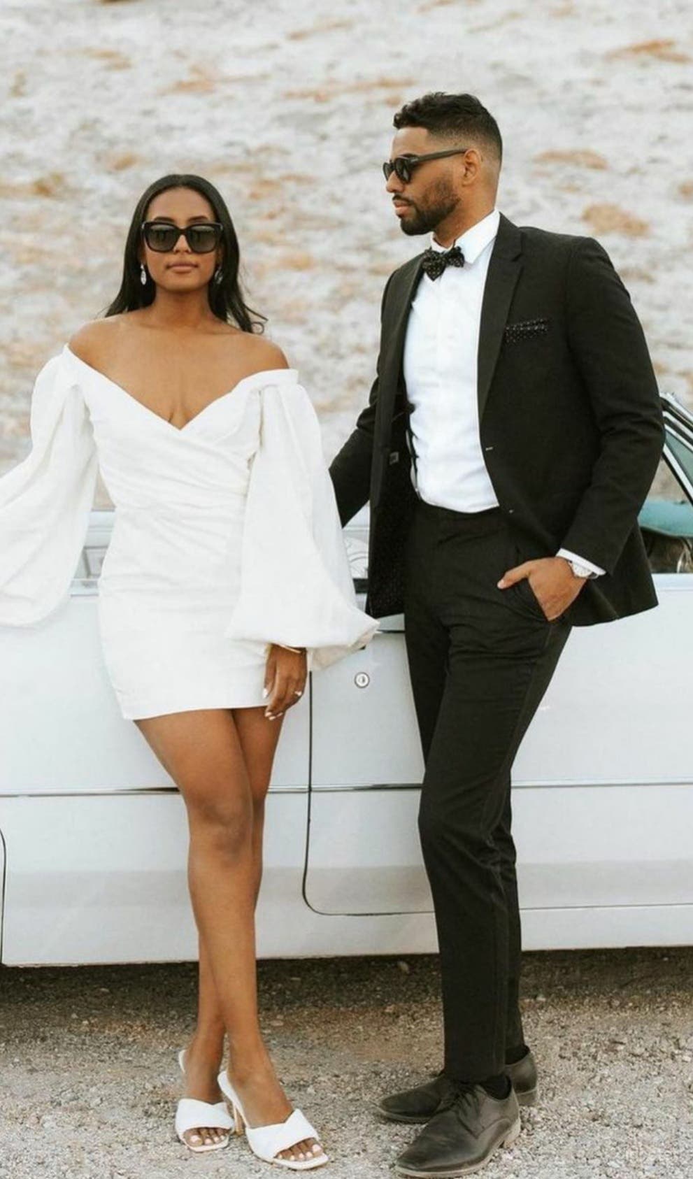 ❤ White Italian Convertible Abarth Wedding Car Photo 2