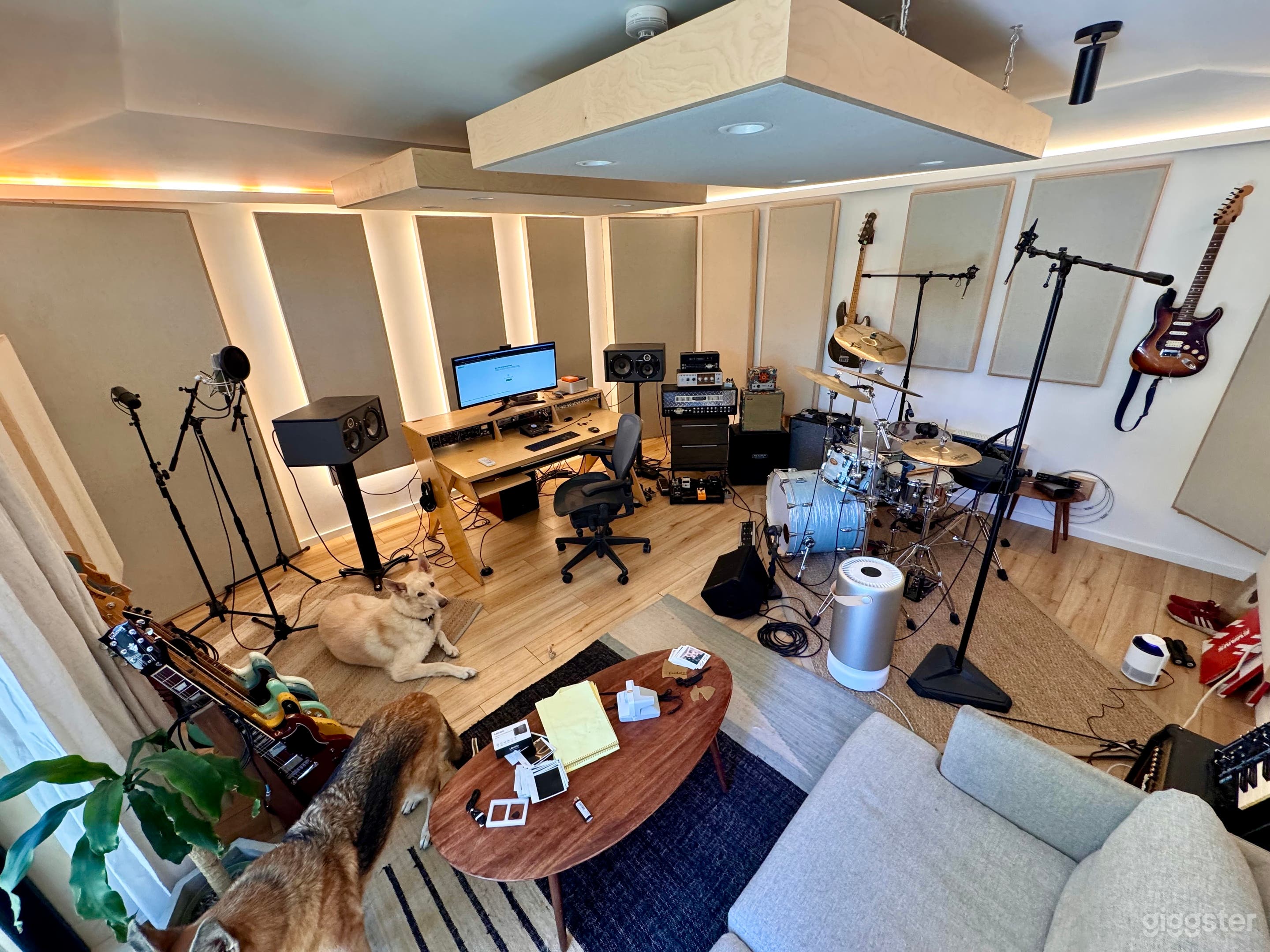 Production room with real drums, instruments, amps Photo 2