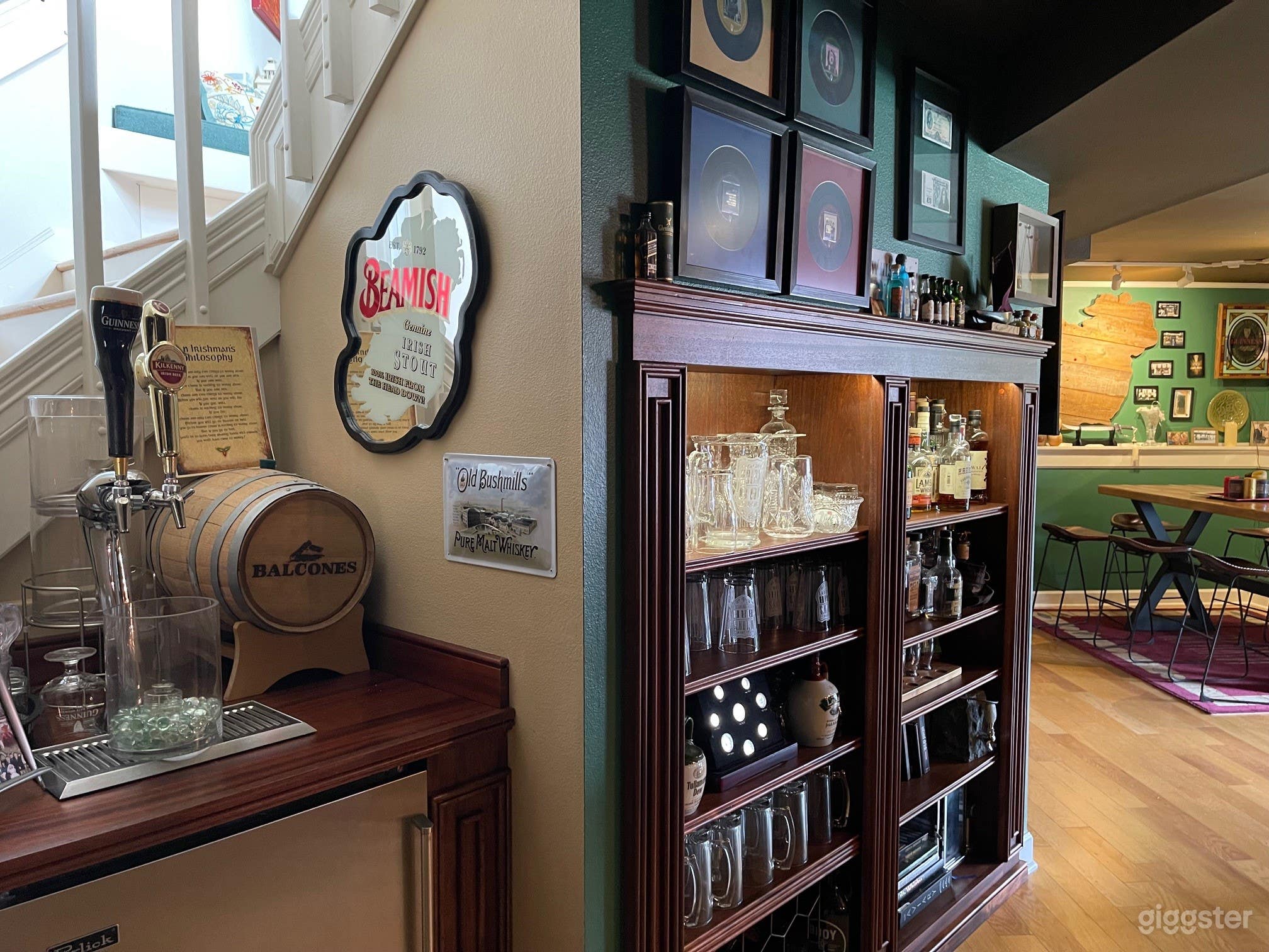 The taps and bar shelves