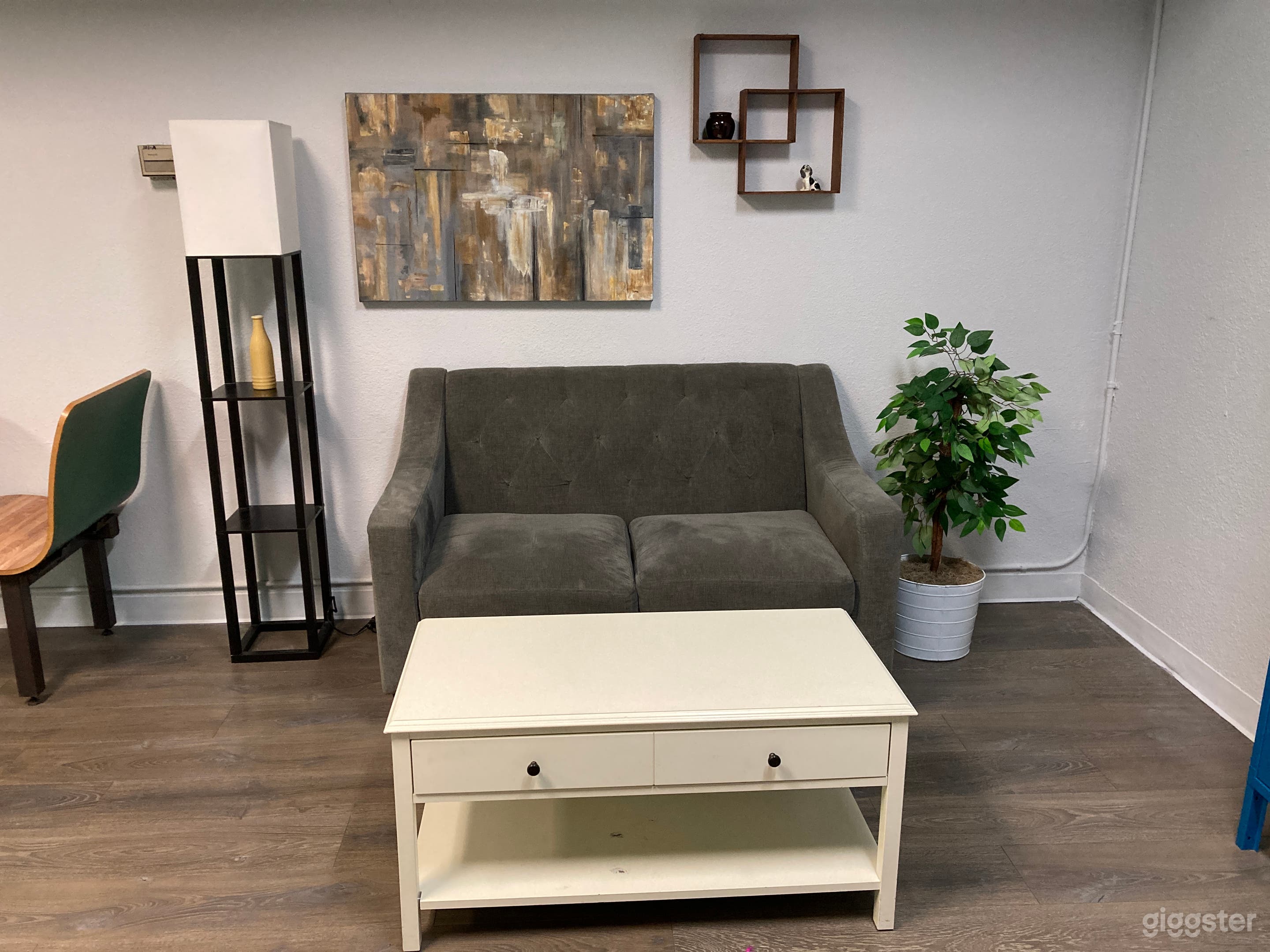 Living room set in acting room.