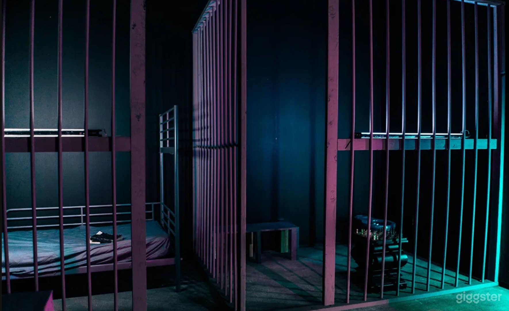 Jail Cell with Interrogation Room, Visitation Center, and Mugshot Backdrop Wall Photo 4