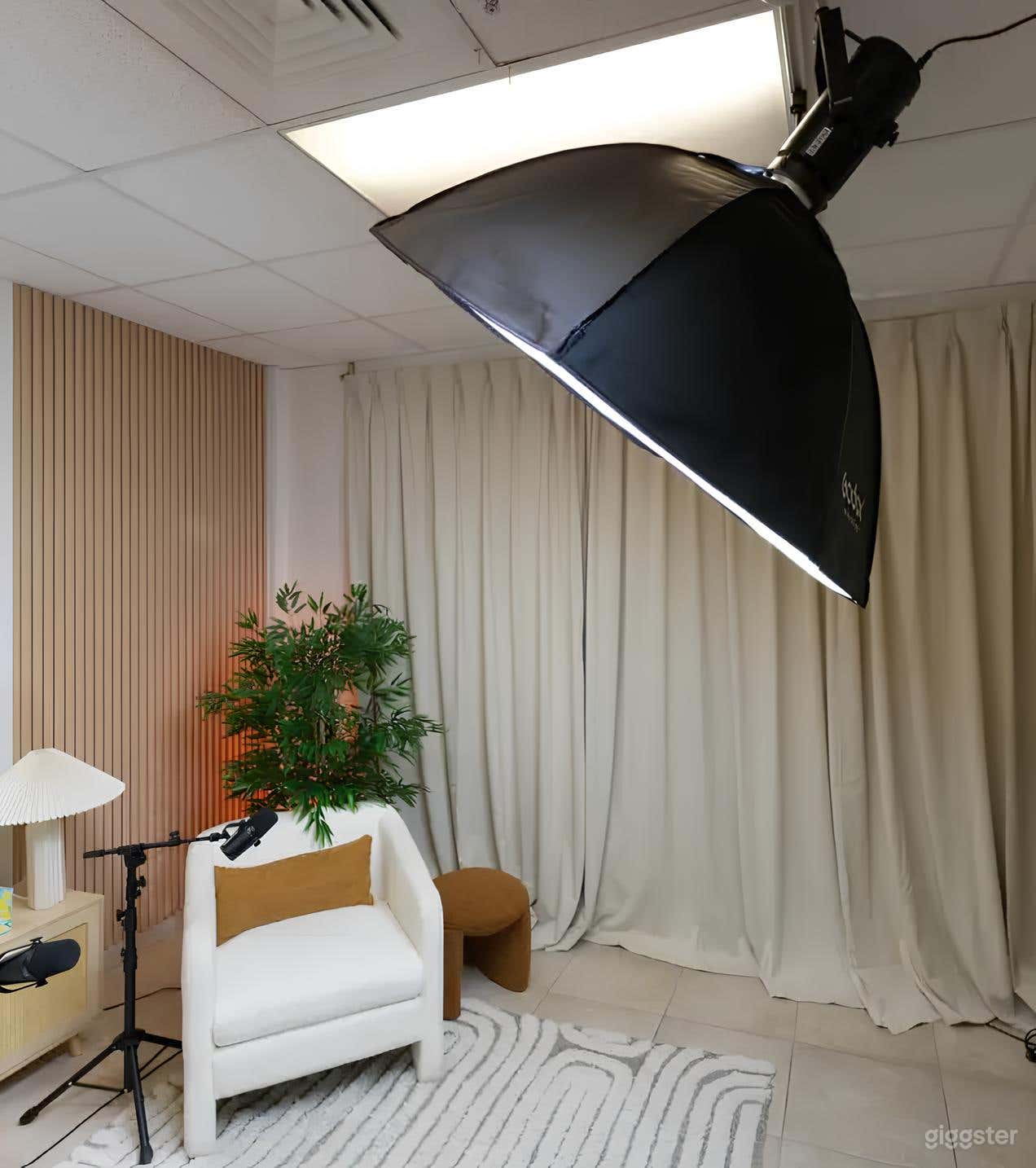 Beige Room for Podcasts Photo 2