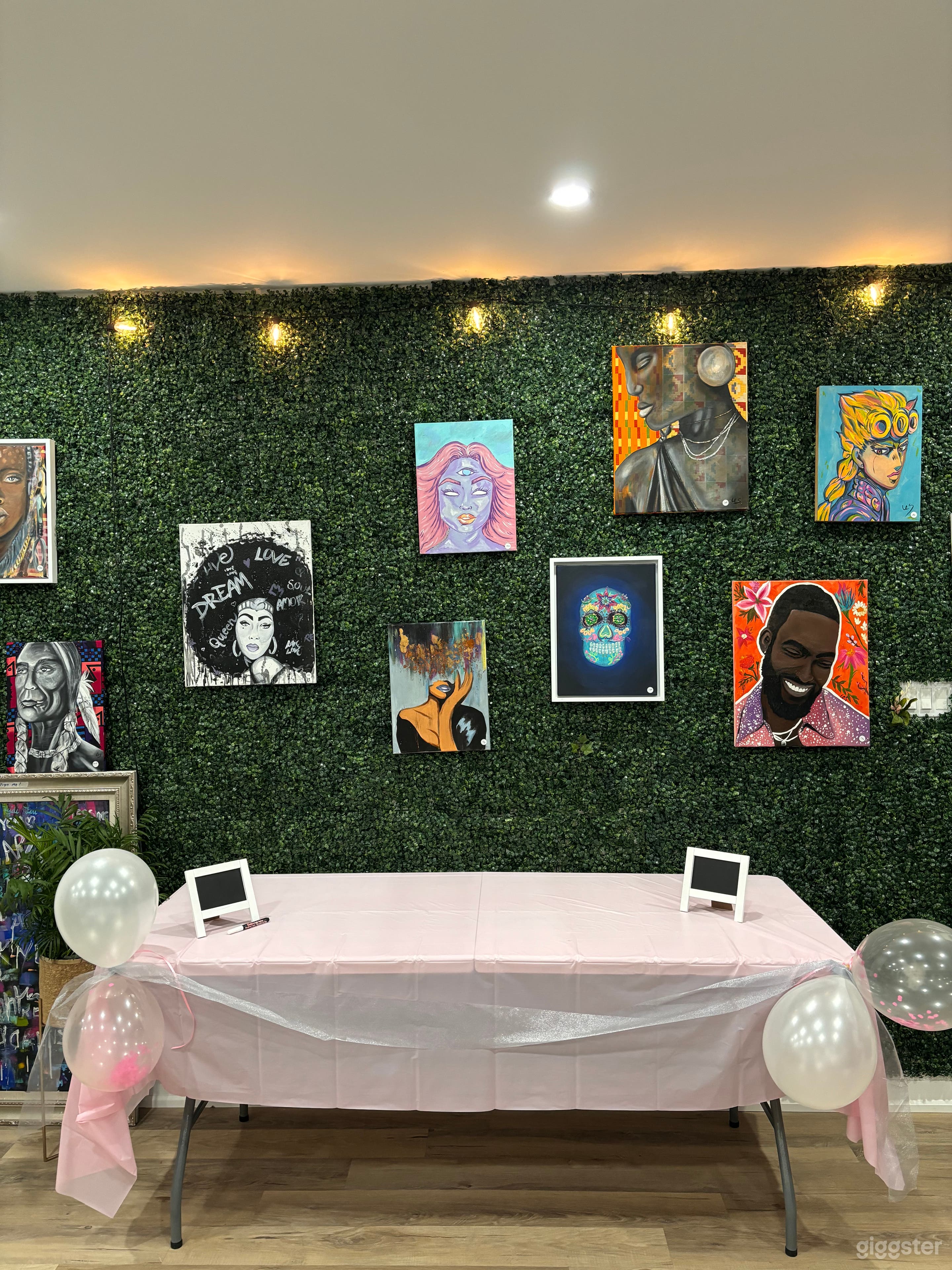 Accent green grass wall perfect for taking photos