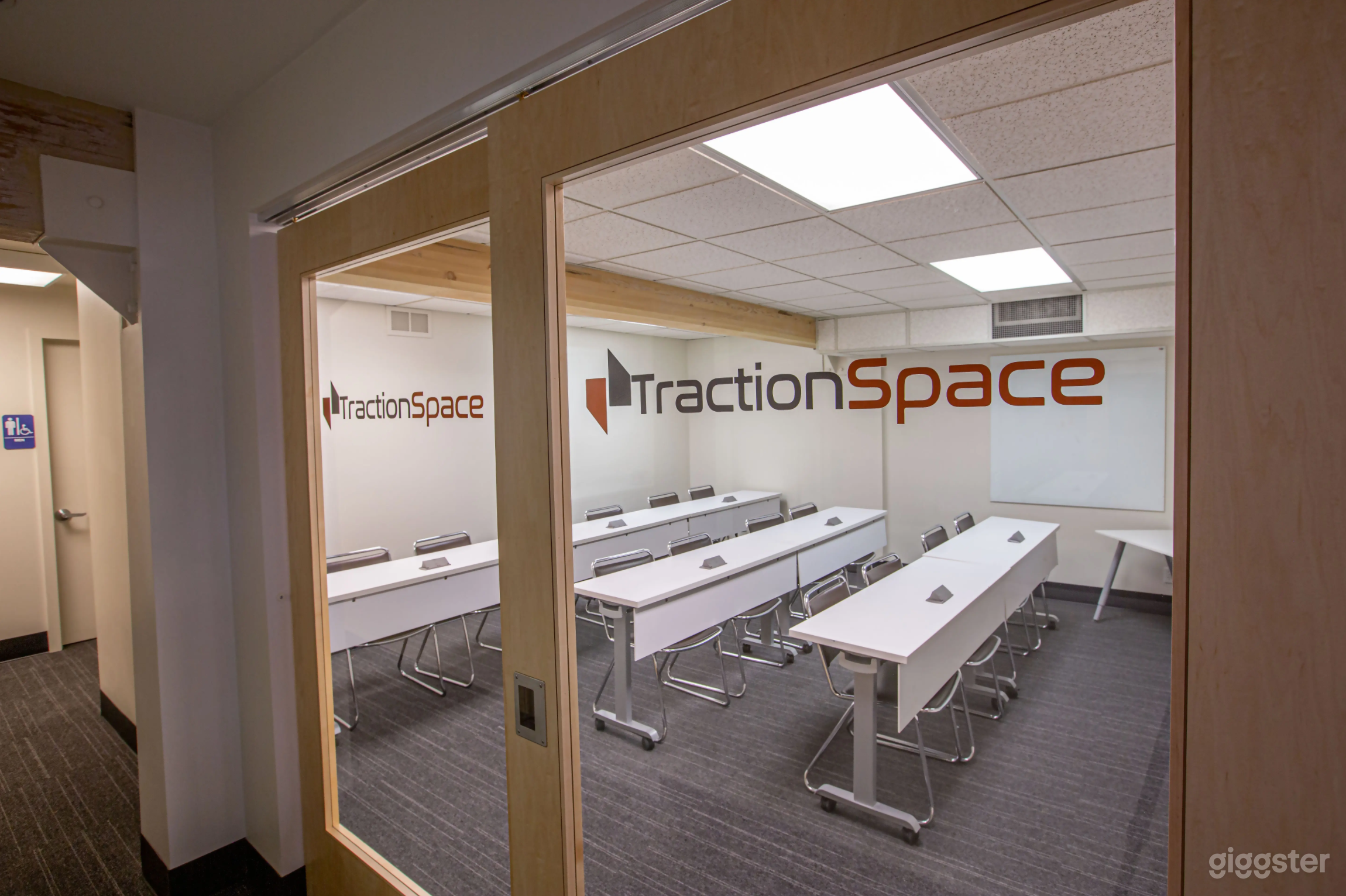 Our Classroom Configuration area. Great for those teaching courses, holding large meetings/presentations and more!