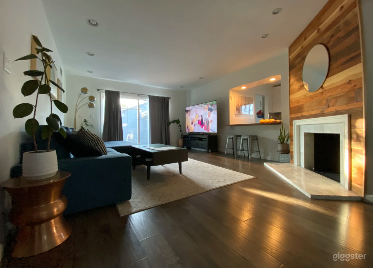 Spacious living room with bright natural light