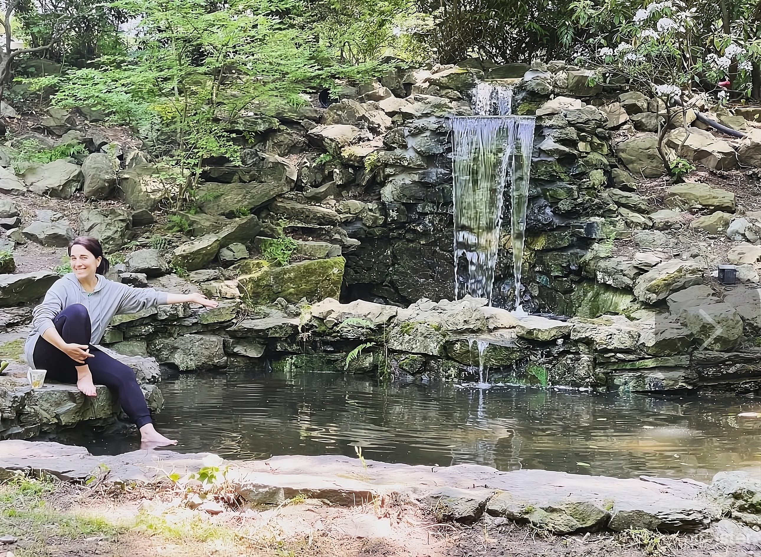 Classic Backyard with Waterfall Photo 2