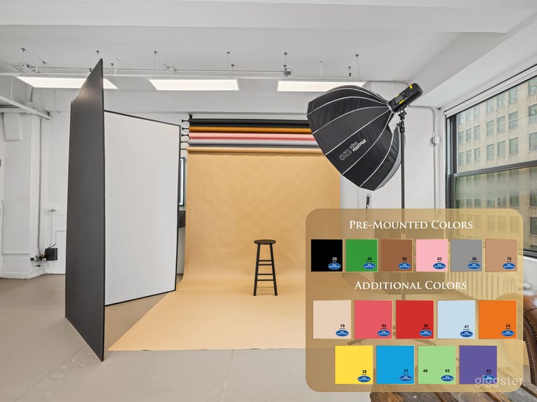  1525: Affordable Natural Light Studio w Cyc Wall 