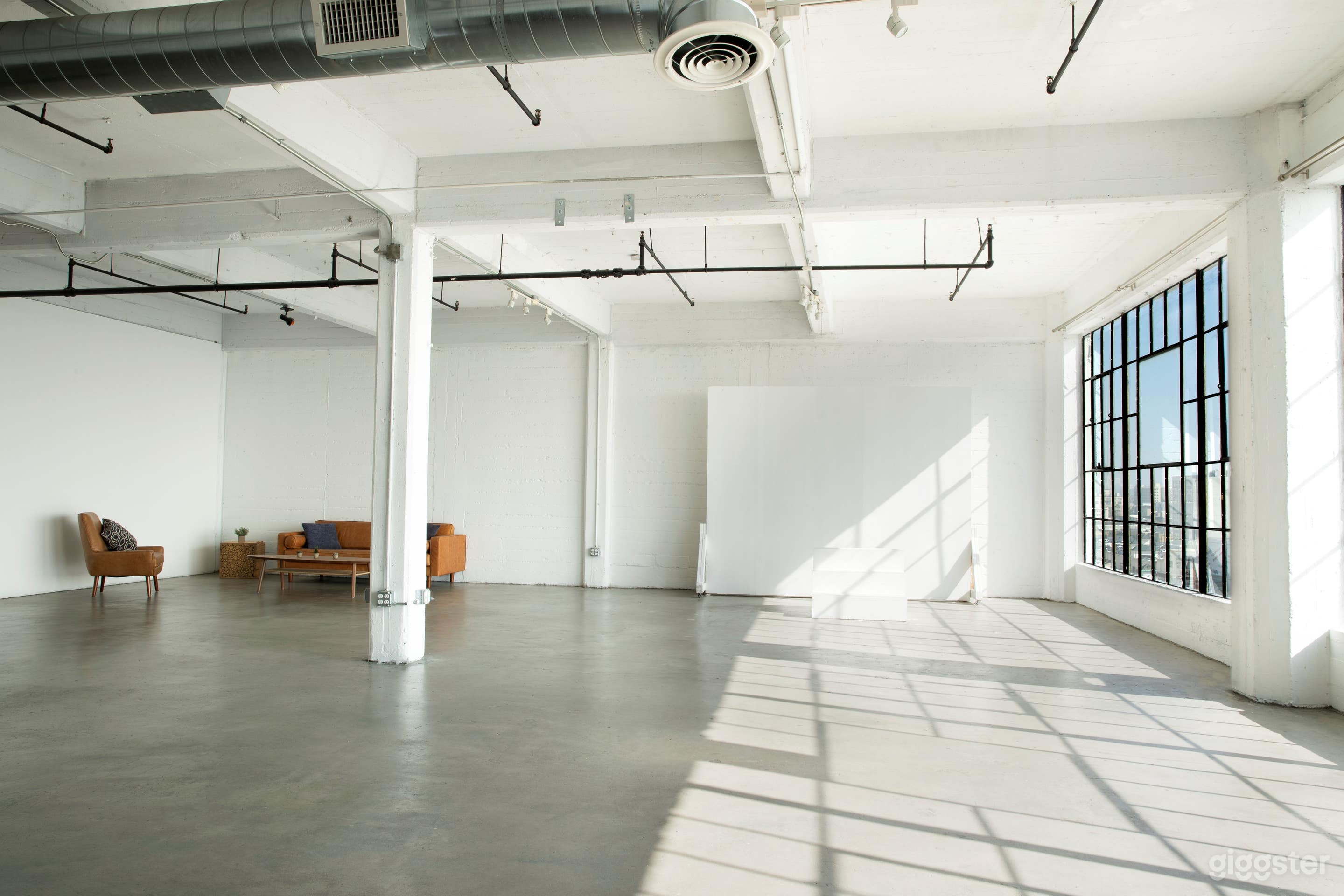 Studio D interior and windows.