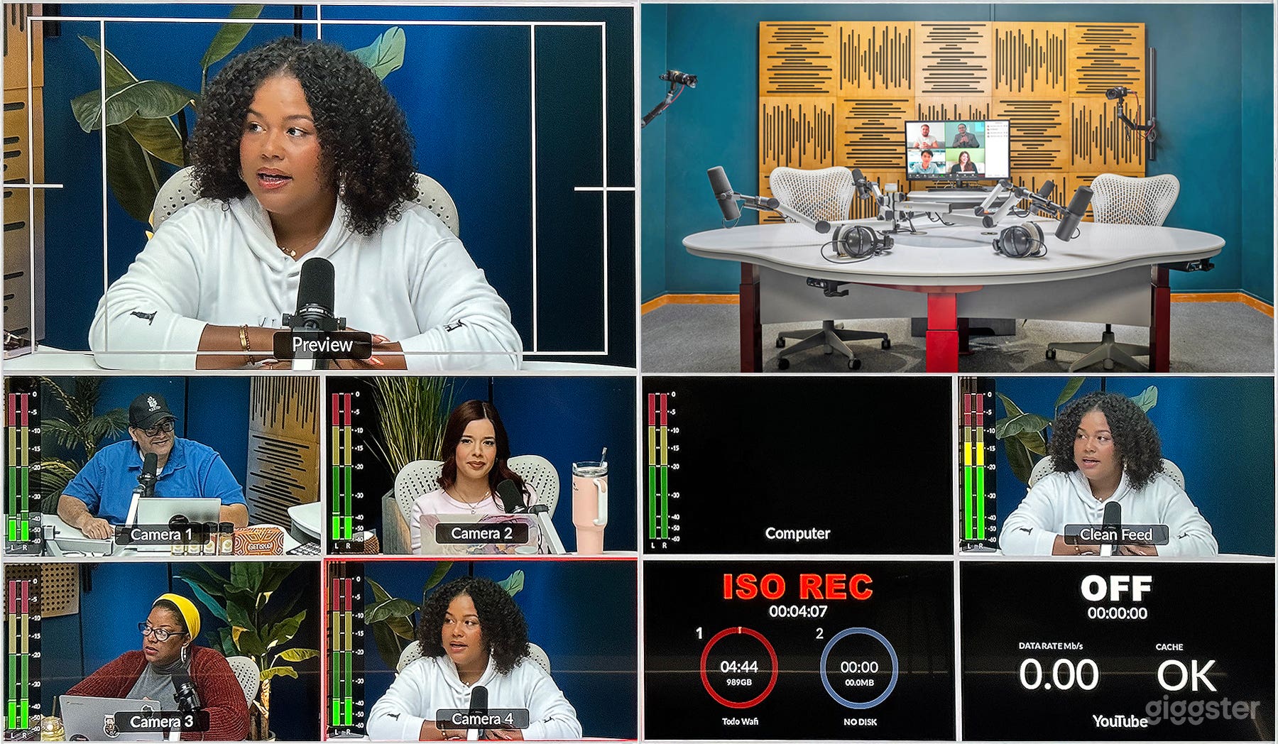 Pre-Lit Podcast Recording &amp; Live Streaming Studio Photo 2