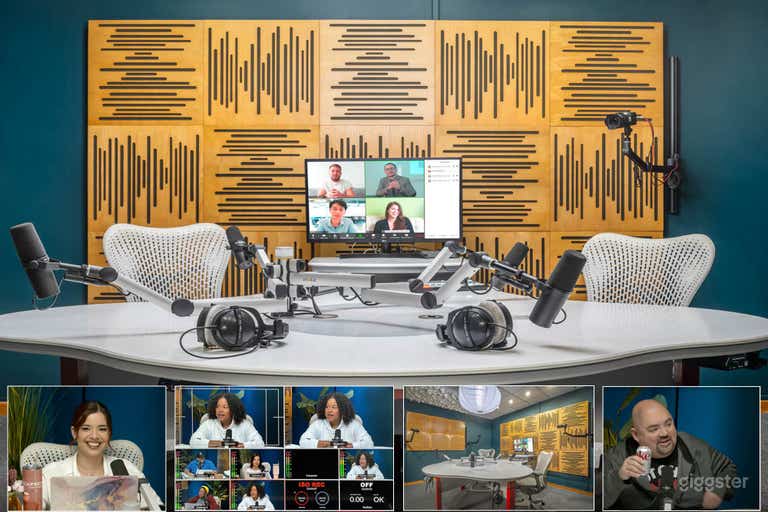  Pre-Lit Podcast Recording & Live Streaming Studio 