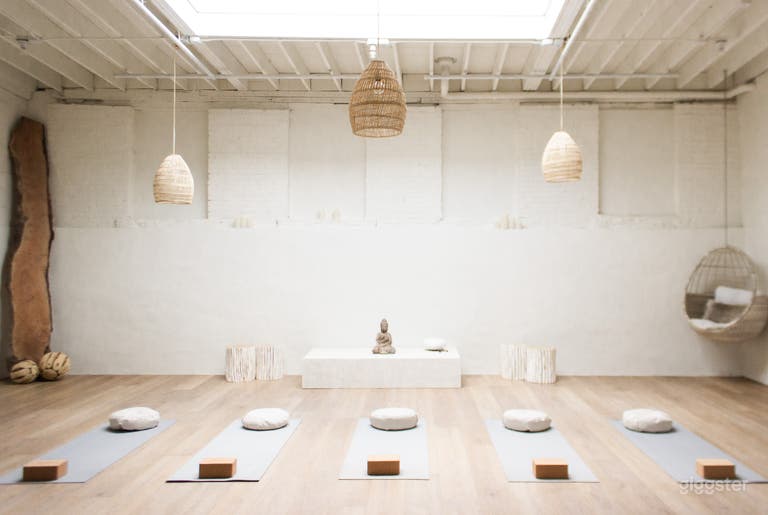  THE WELLNESS ROOM
• Laser-leveled wood floors
• Dedicated 200 Amp Cam-lok system
• Sound-proof doors, windows, bathrooms
• Natural light from skylight
• Green screen &amp; white backdrop option
• Wireless audio system with 8 available wireless microphones
• Ce 