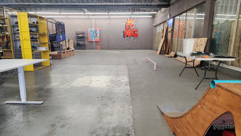  Industrial event space and private skatepark 