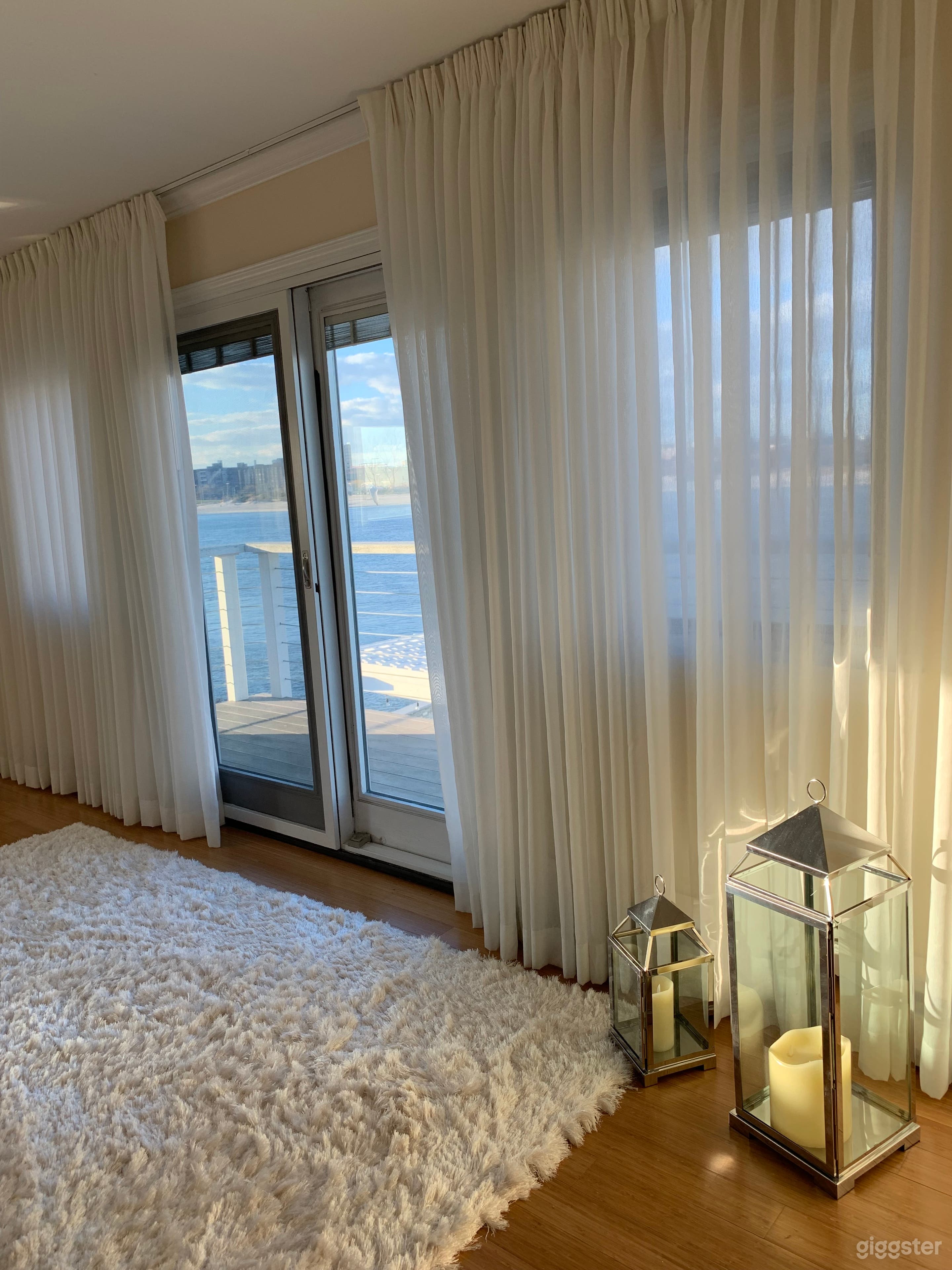 view from master bedroom. has a balcony off of it