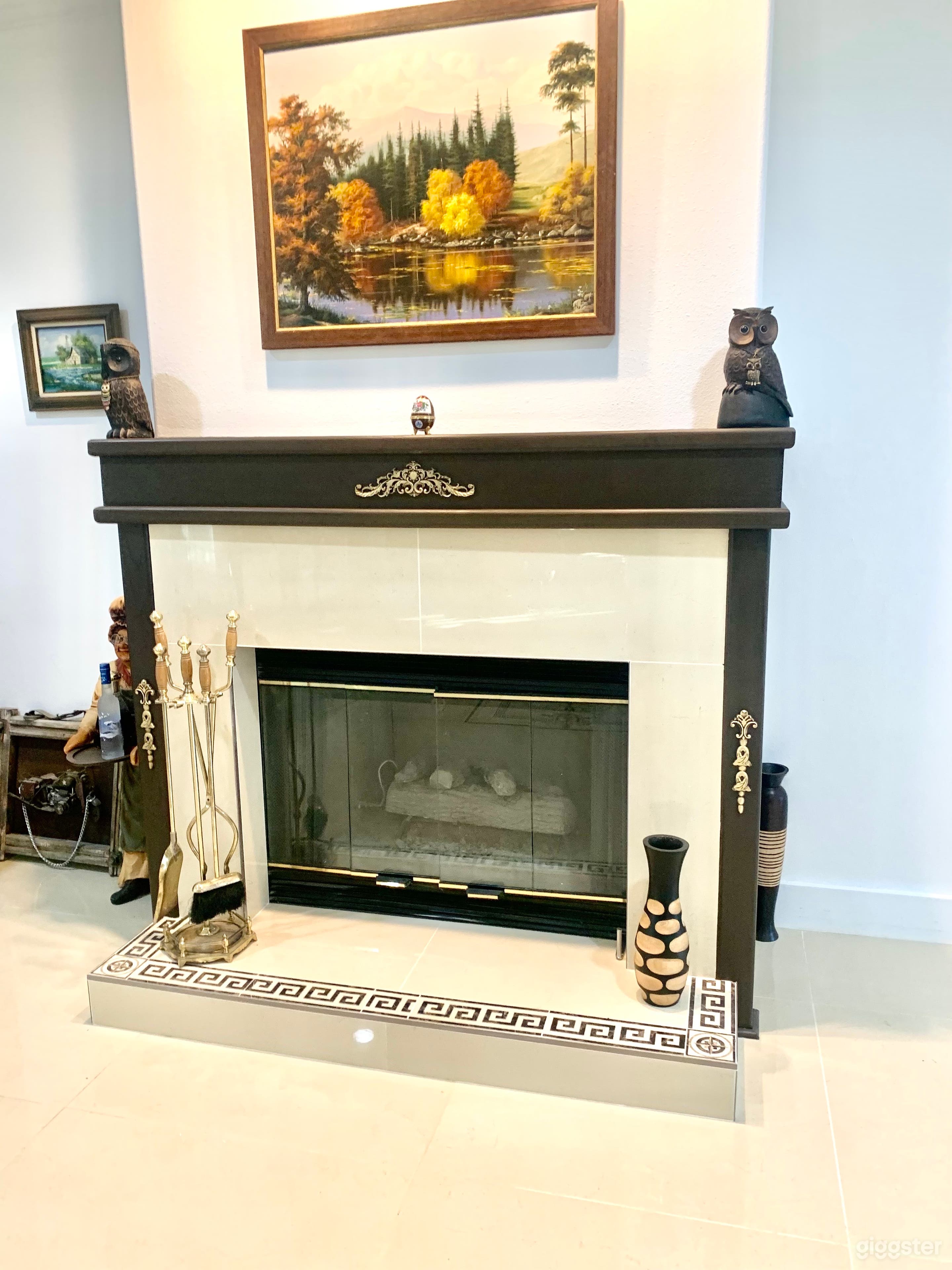 Fireplace with Ukrainian picture 