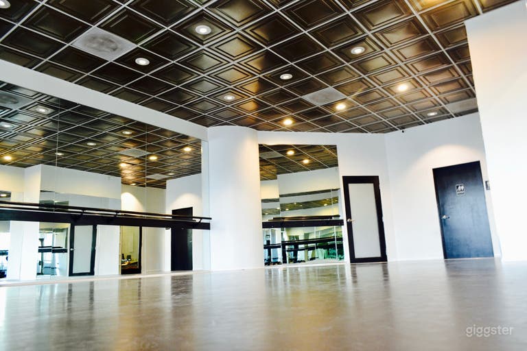  Dance studio ceiling tiles with adjustable pot lighting  