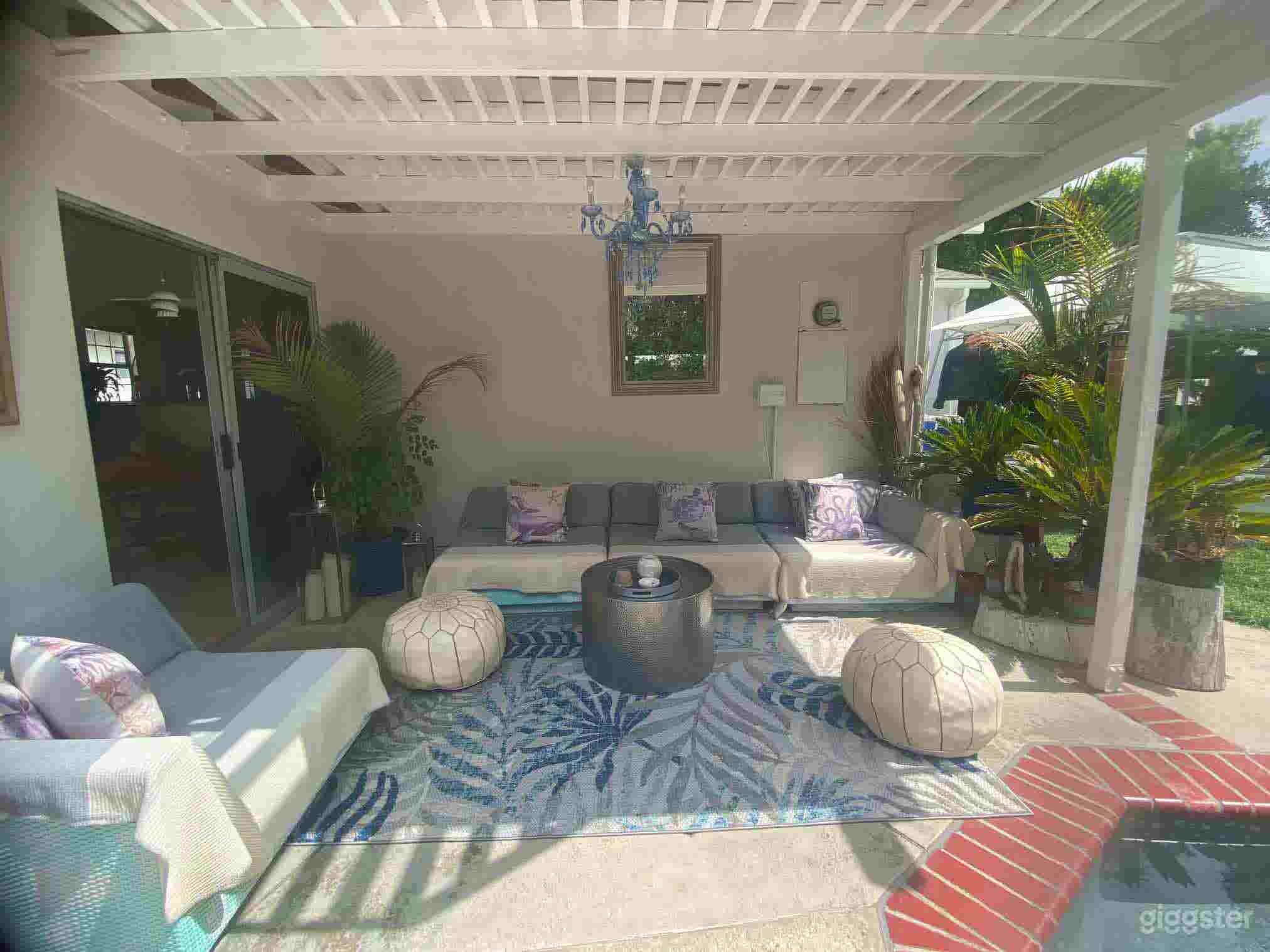 Mediterranean style pool and backyard Photo 1