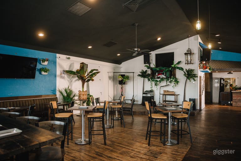  Beautiful restaurant space with table seating, full service bar, stage and sound equipment.  
