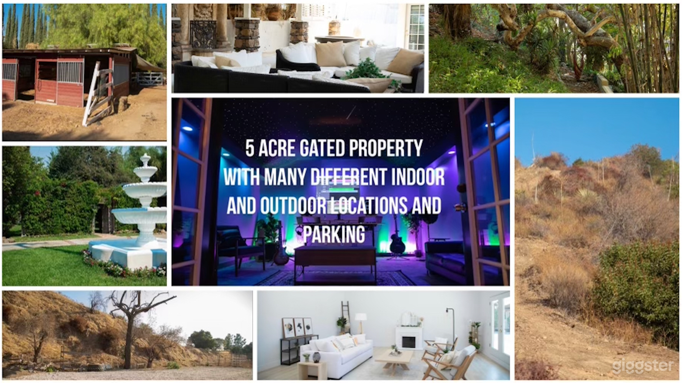 Many indoor and outdoor locations availabl!