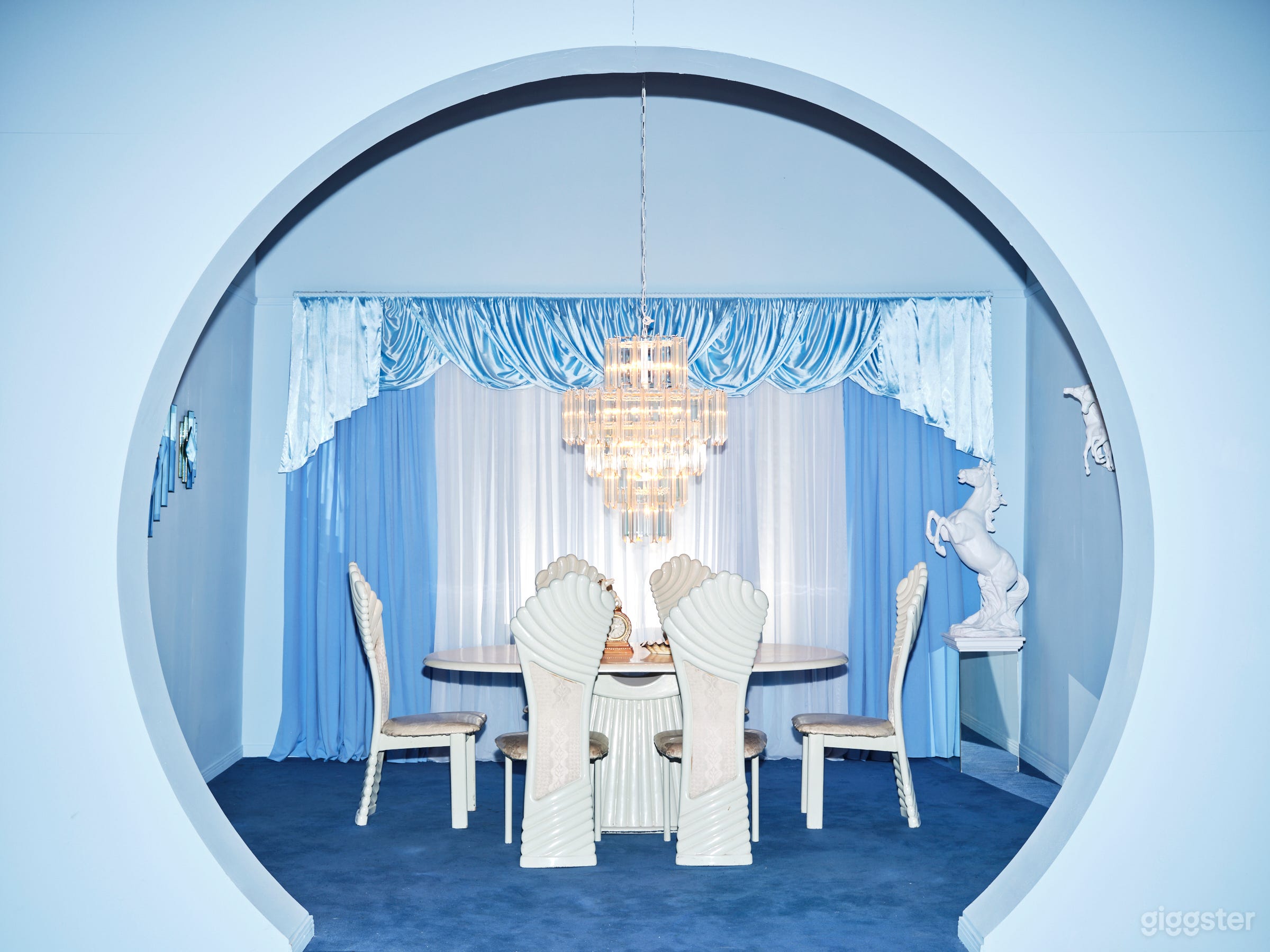 80's / 90’s Blue Dining Room | Powder Room Studio Photo 1