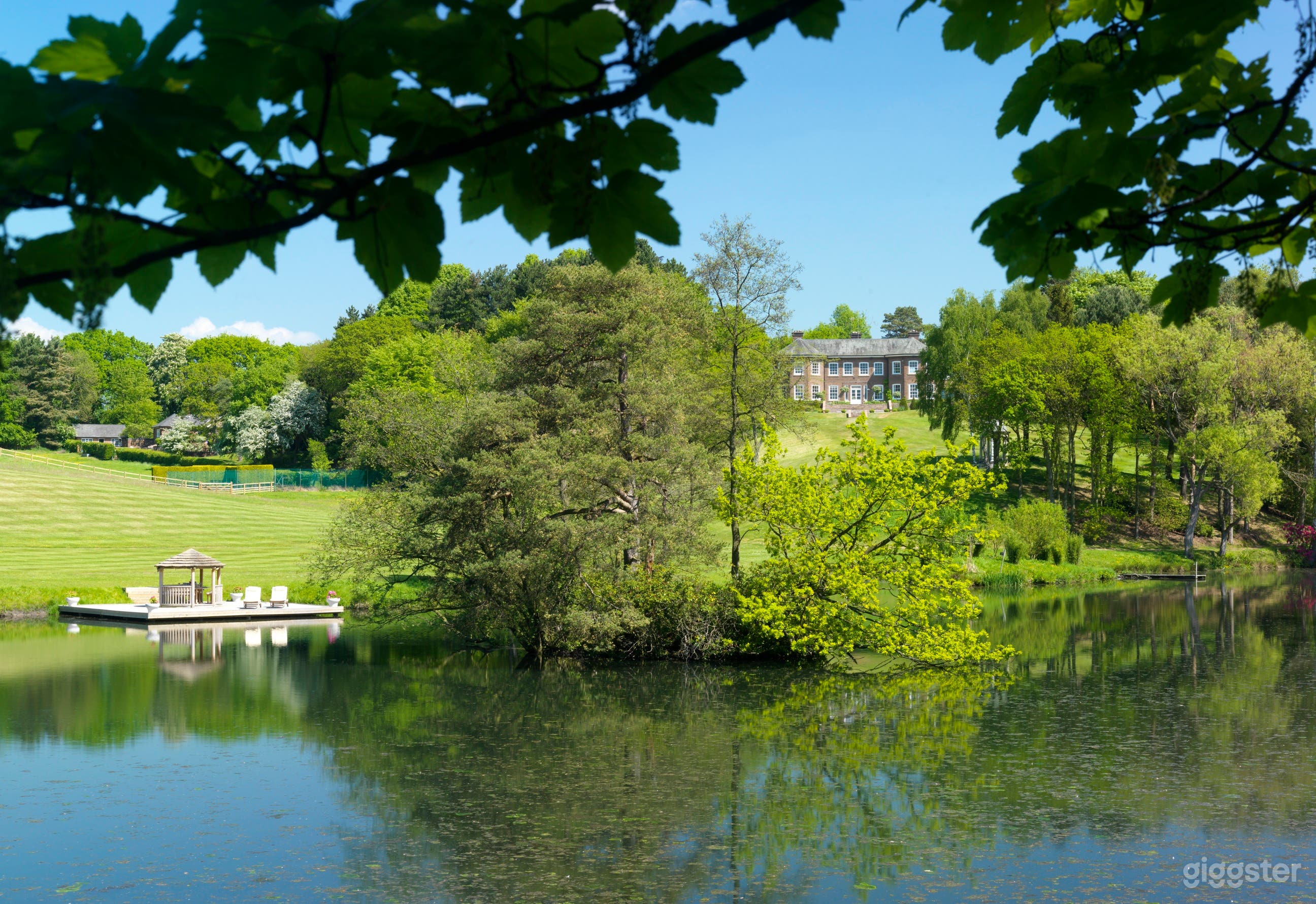 Lake with Manor in background