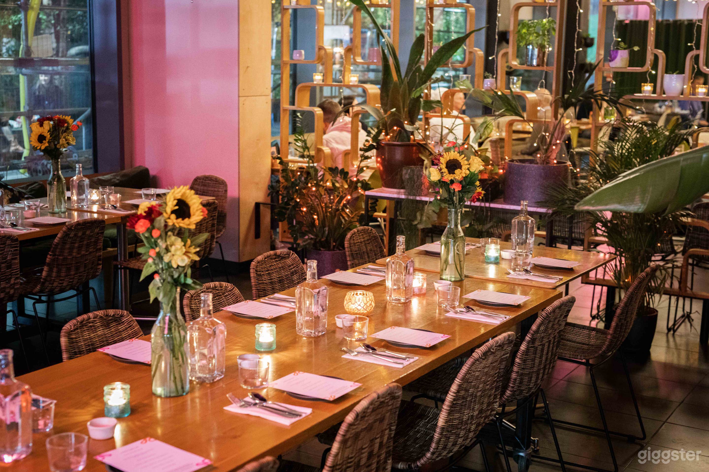 Semi-private dining space