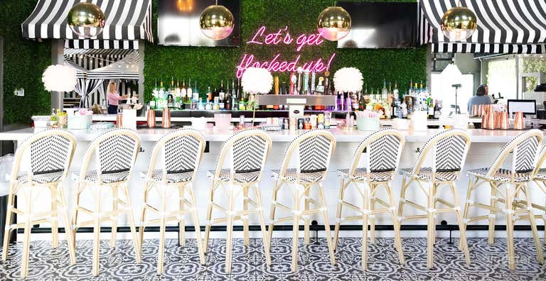  Retro Tropical Event Venue with Rooftop Deck & Games 