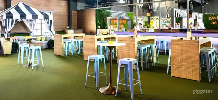  Retro Tropical Event Venue with Rooftop Deck & Games 