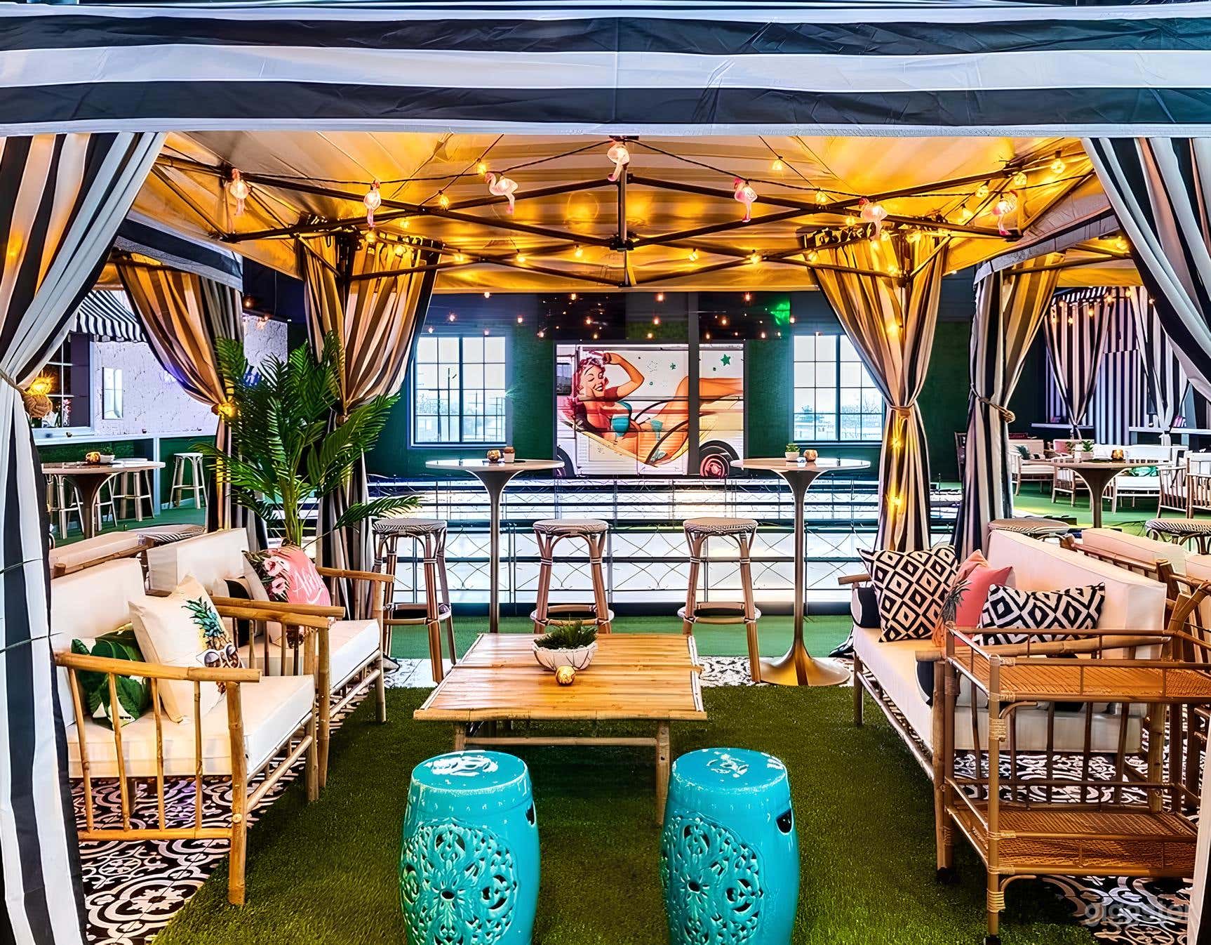 Retro Tropical Event Venue with Rooftop Deck &amp; Games Photo 1