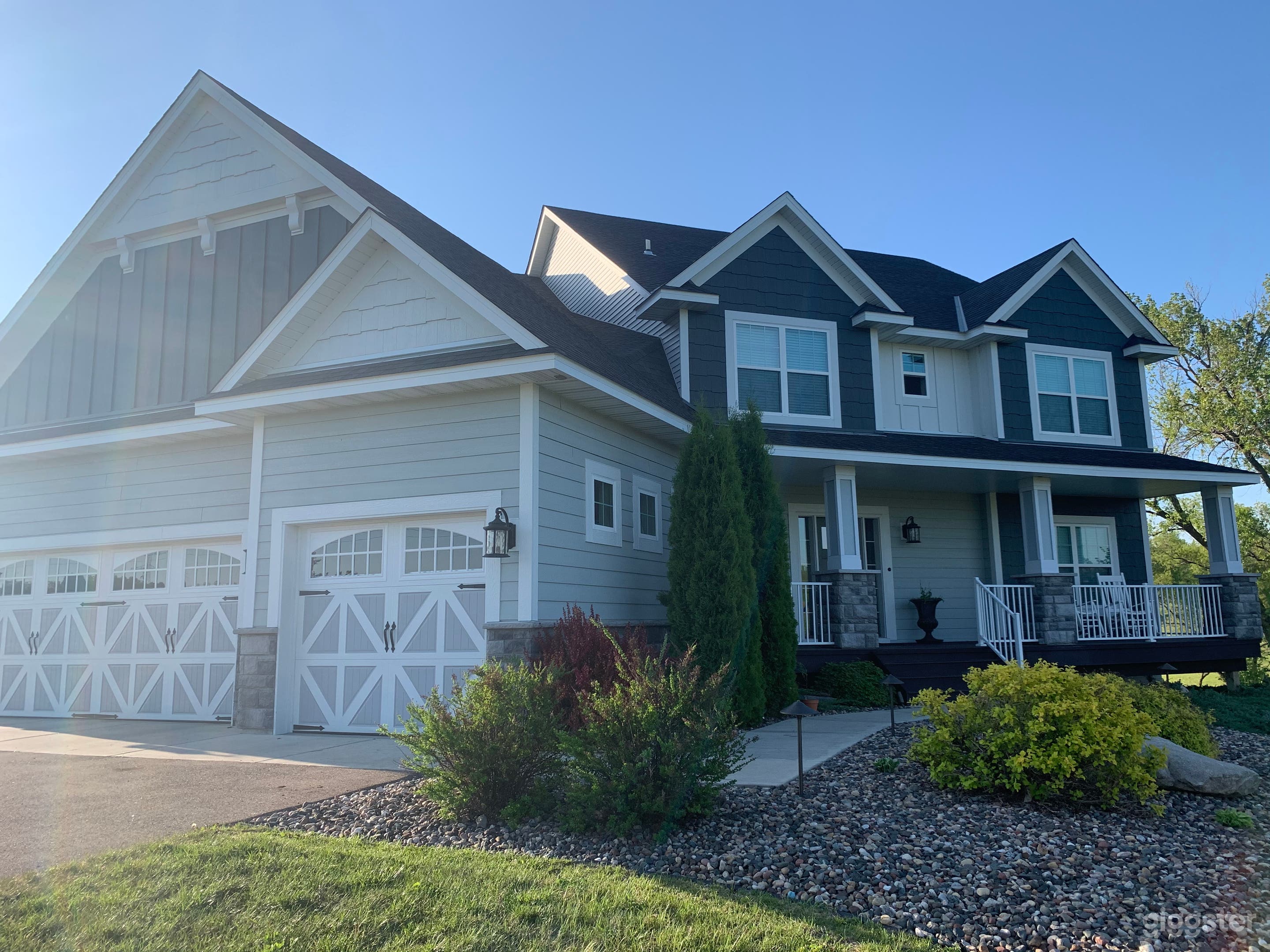 Front left with garage. 