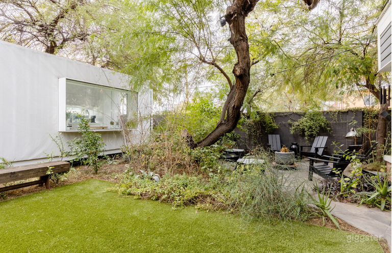  Cortile moderno con giardino desertico + Casa ospiti architettonica 