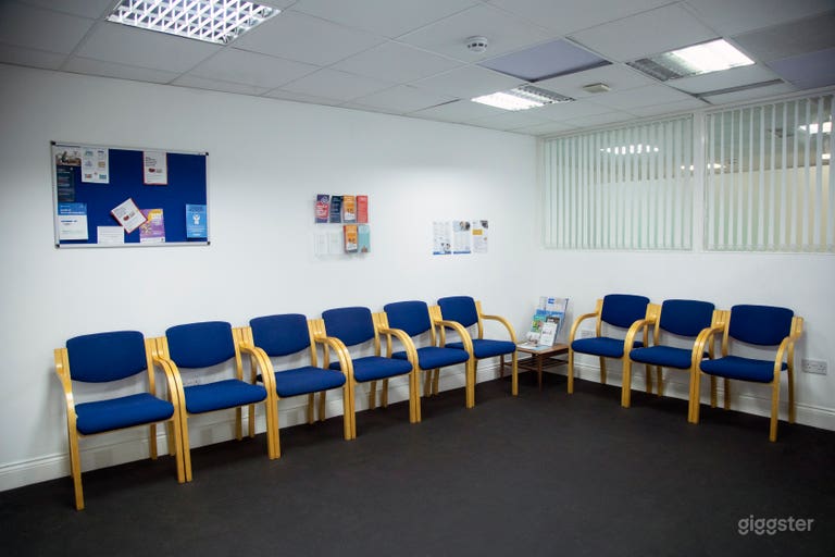  GP waiting room set (blinds can be taken down or moved to medical set) 