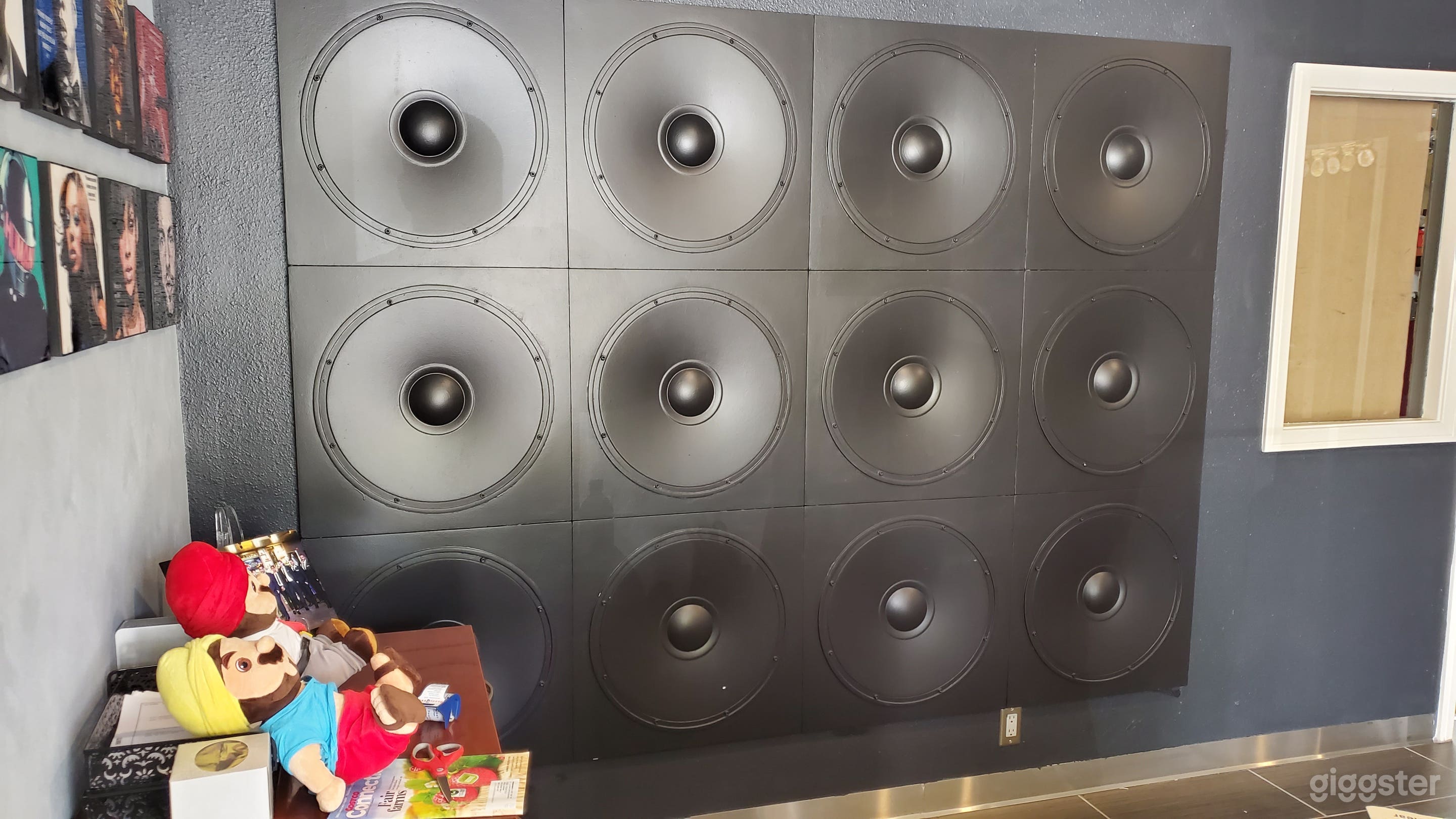 Faux Speaker wall for podcasts, photoshoots