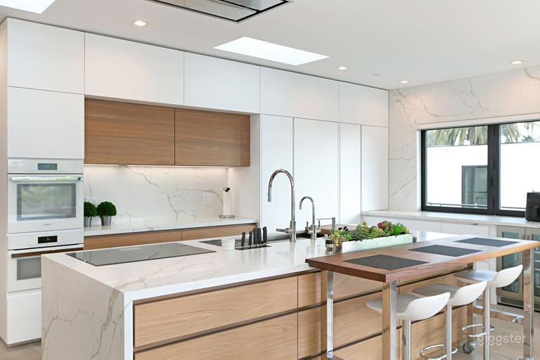  Modern, clean kitchen with sky lights 