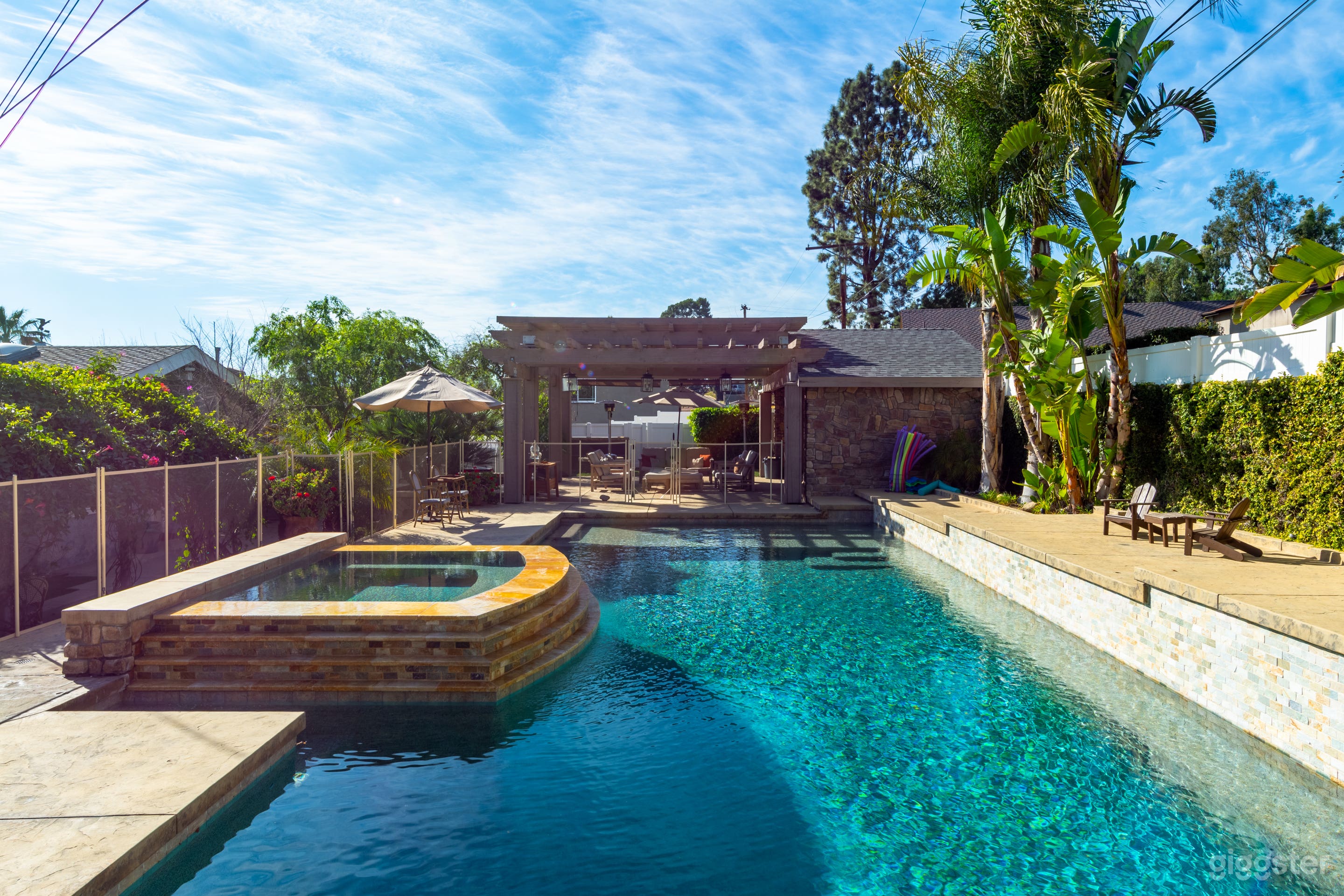 Pool area, no swimming due to insurance