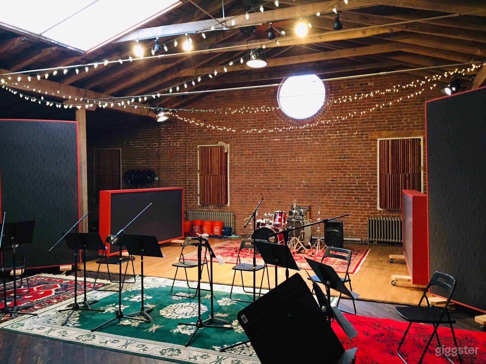 Rustic Studio with Natural Wood and Brick for Film Photo 3