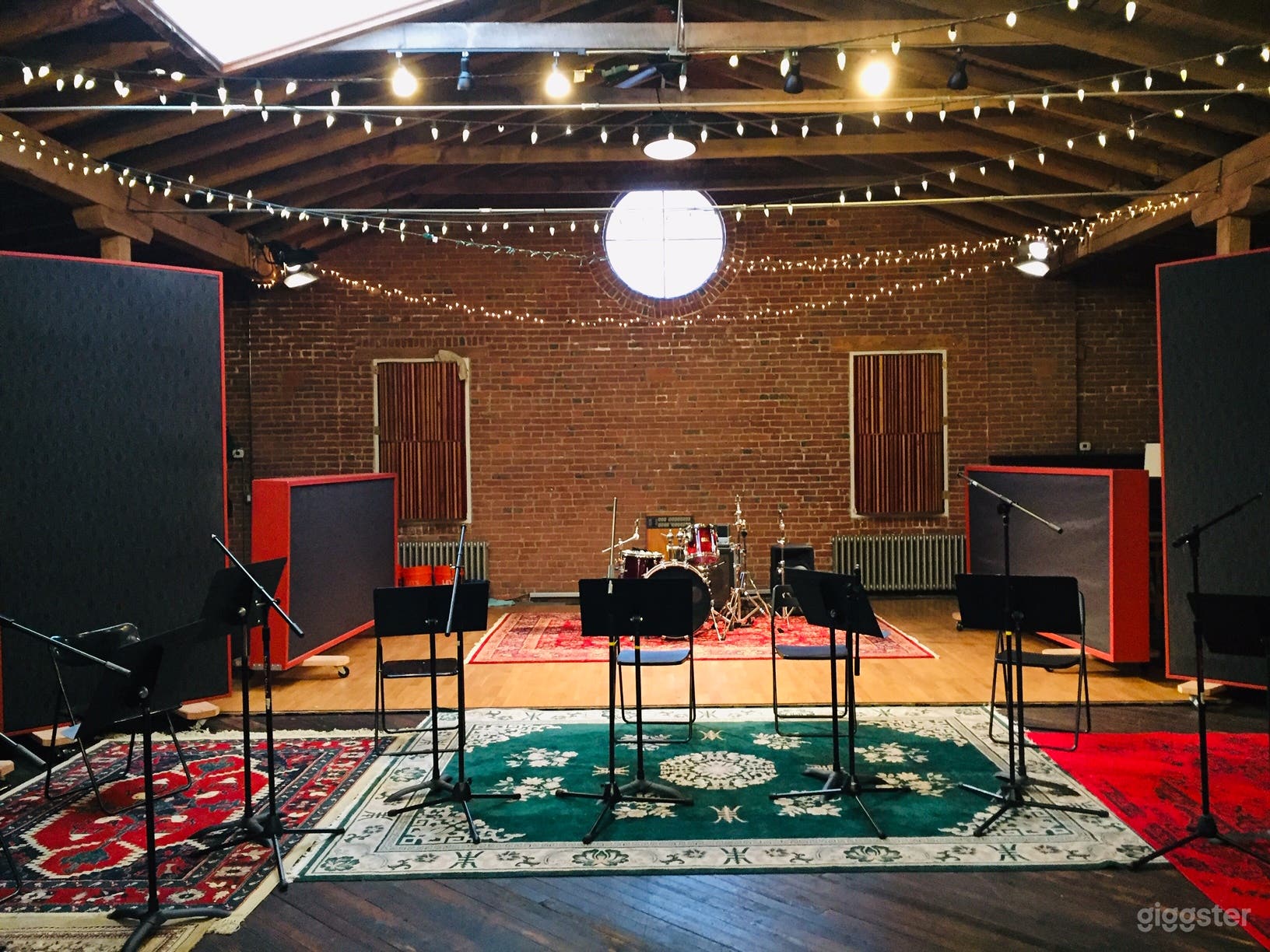 Rustic Studio with Natural Wood and Brick for Film Photo 2