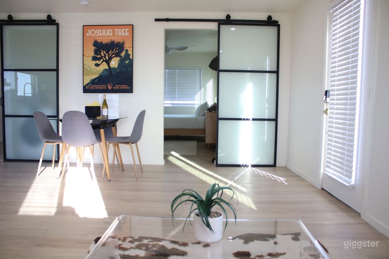  Living room with dining table 