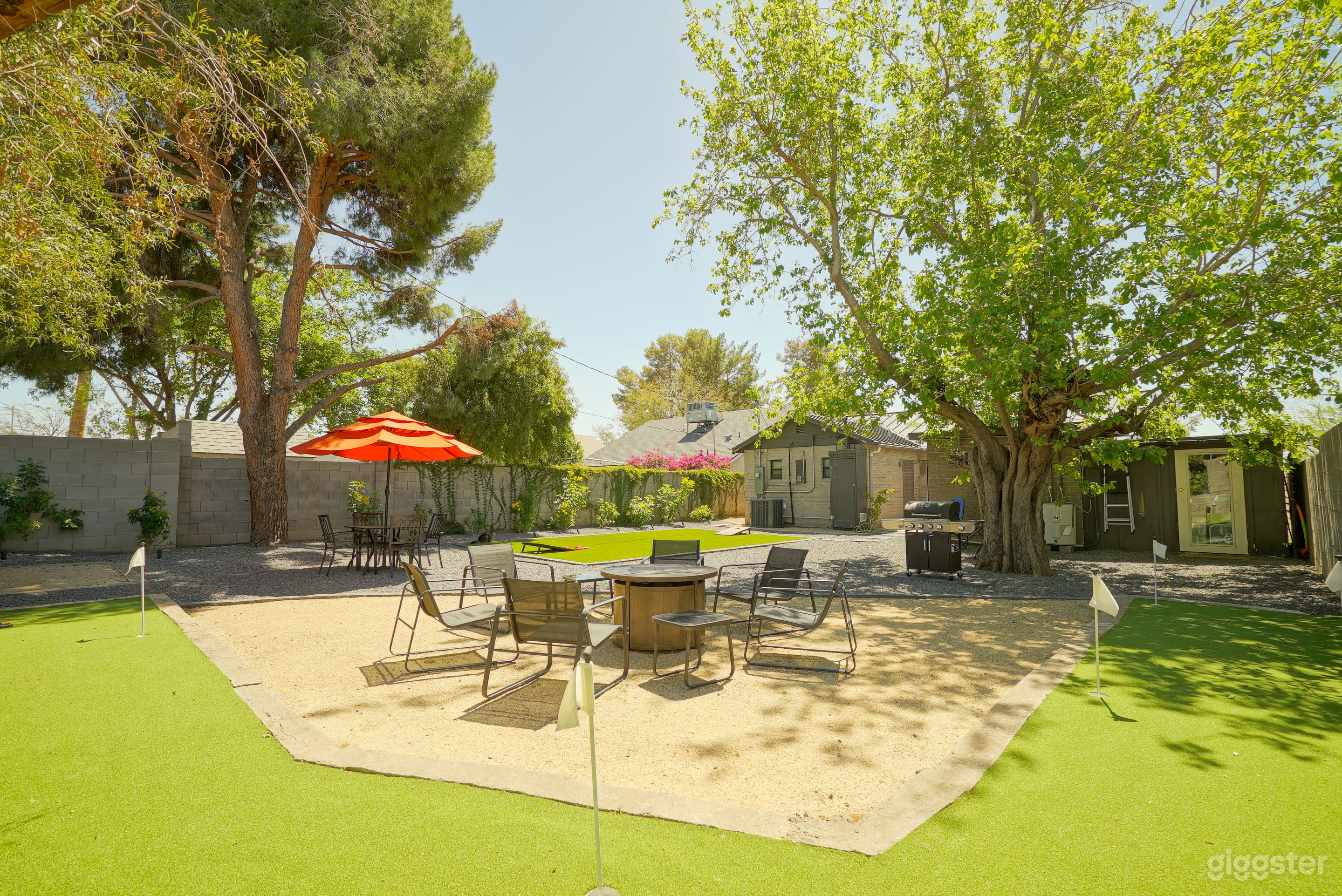 View of the fire pit area.