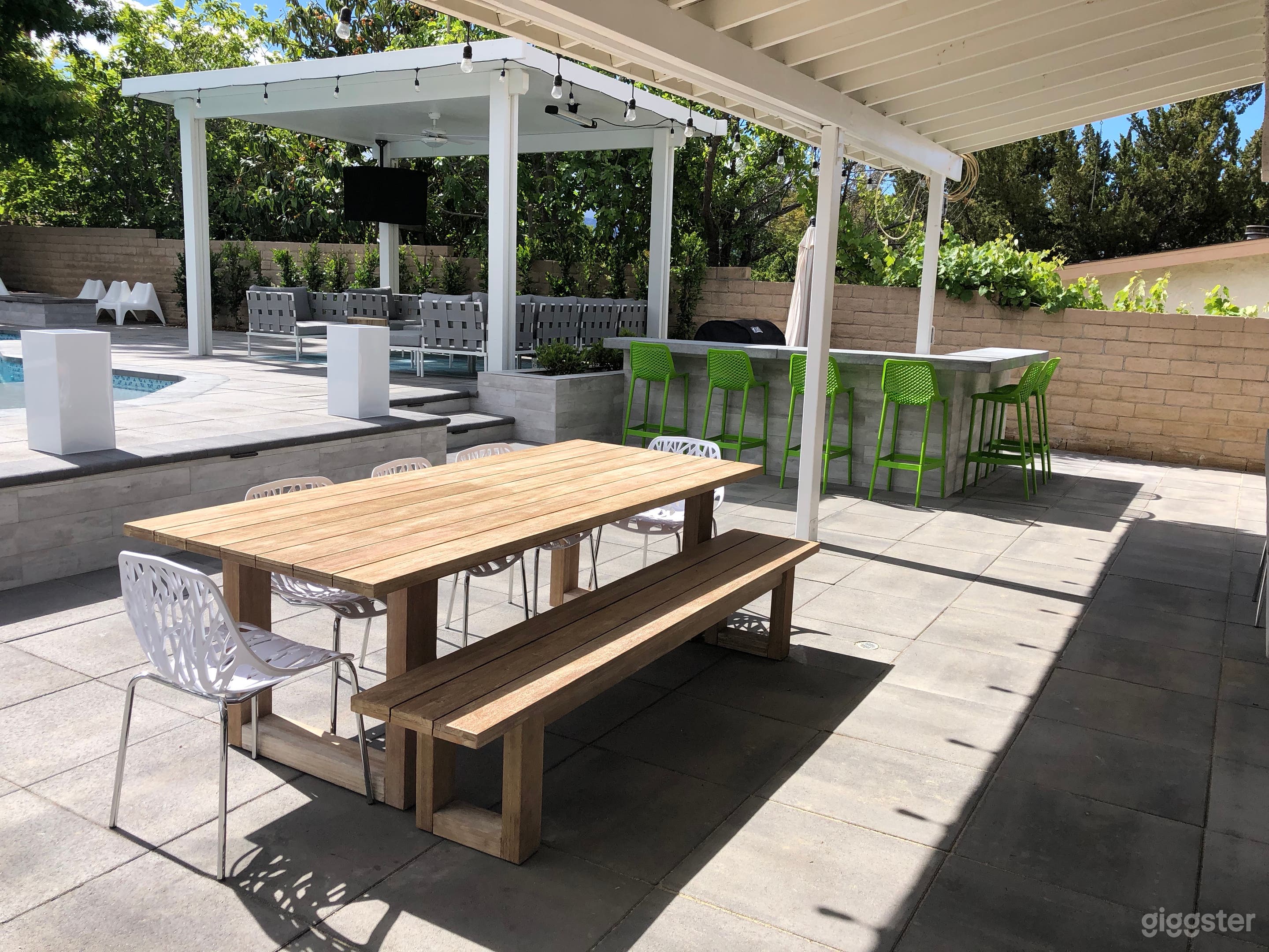 Newly remodeled modern backyard