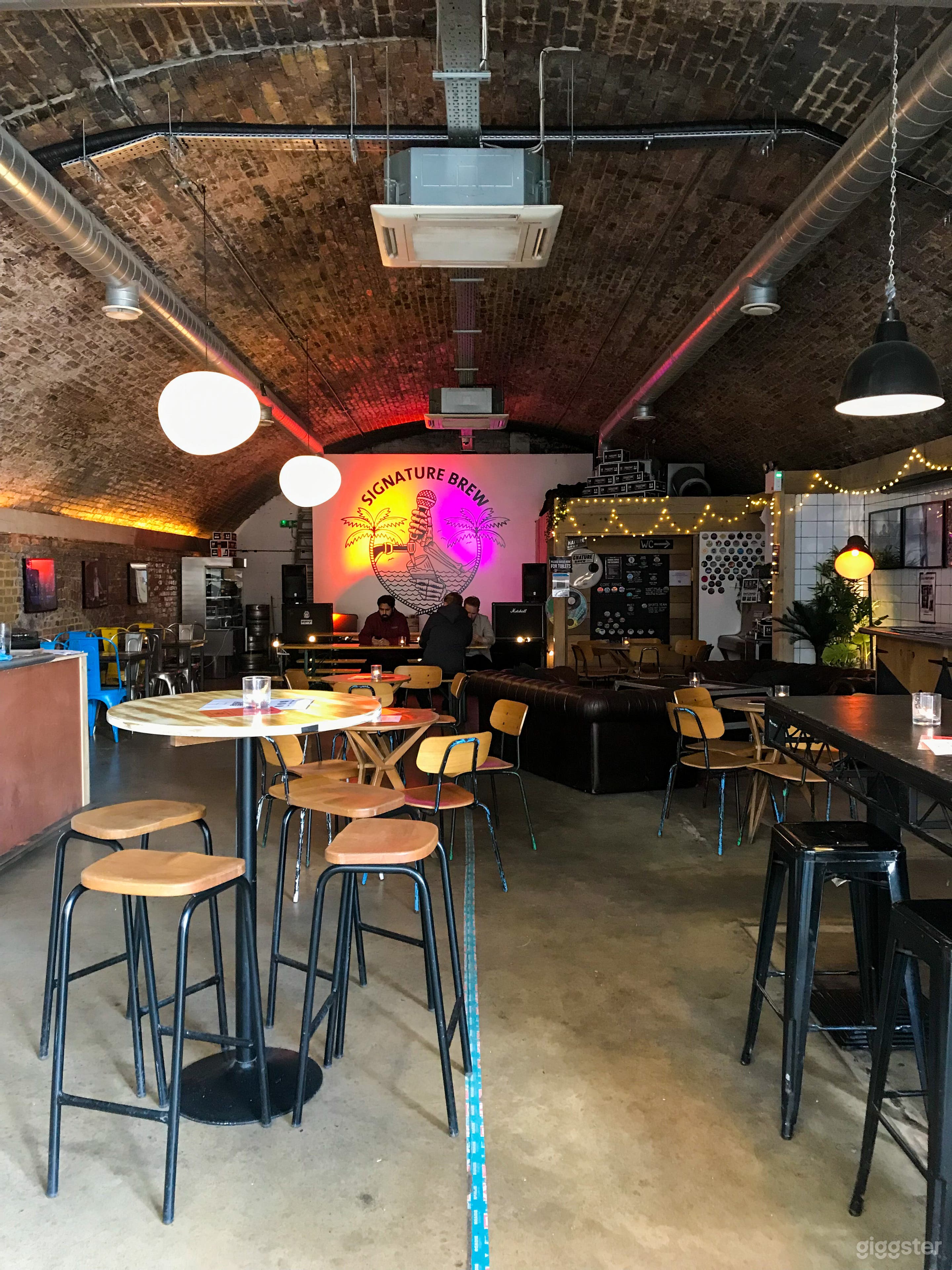 Inside taproom set up