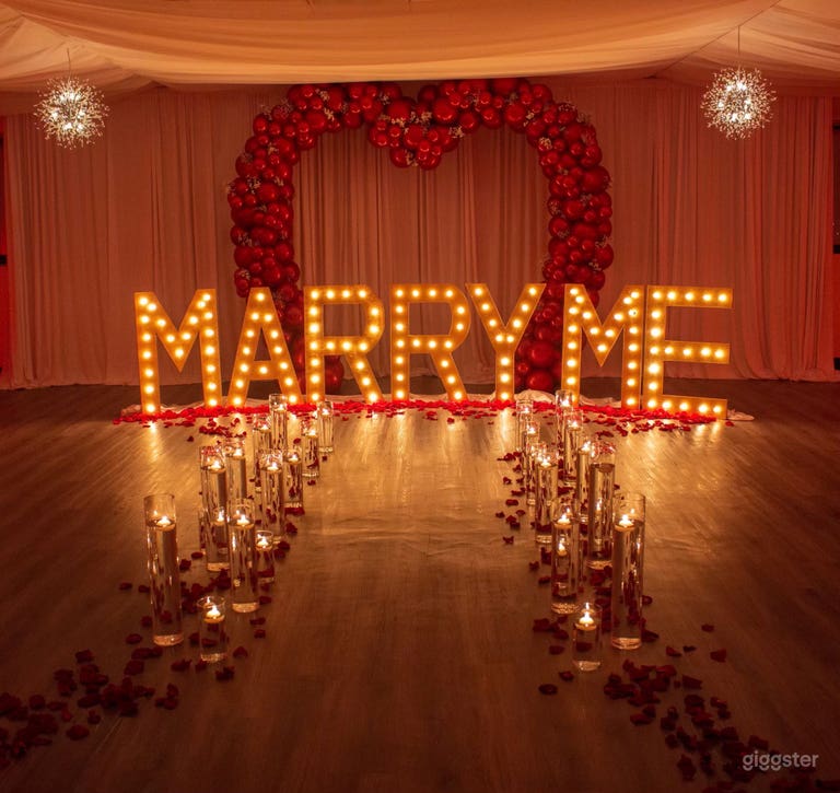  Intimate All-White Event Space with Draping & Chandeliers 