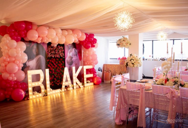  Intimate All-White Event Space with Draping & Chandeliers 