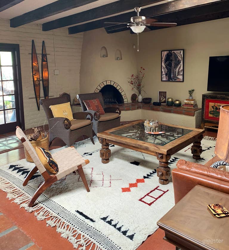  Warm and inviting Hacienda style living room. 