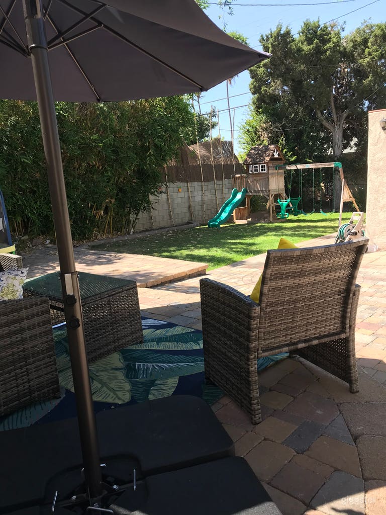  A view of the playground from the lounge area where you can relax while the kids play. 