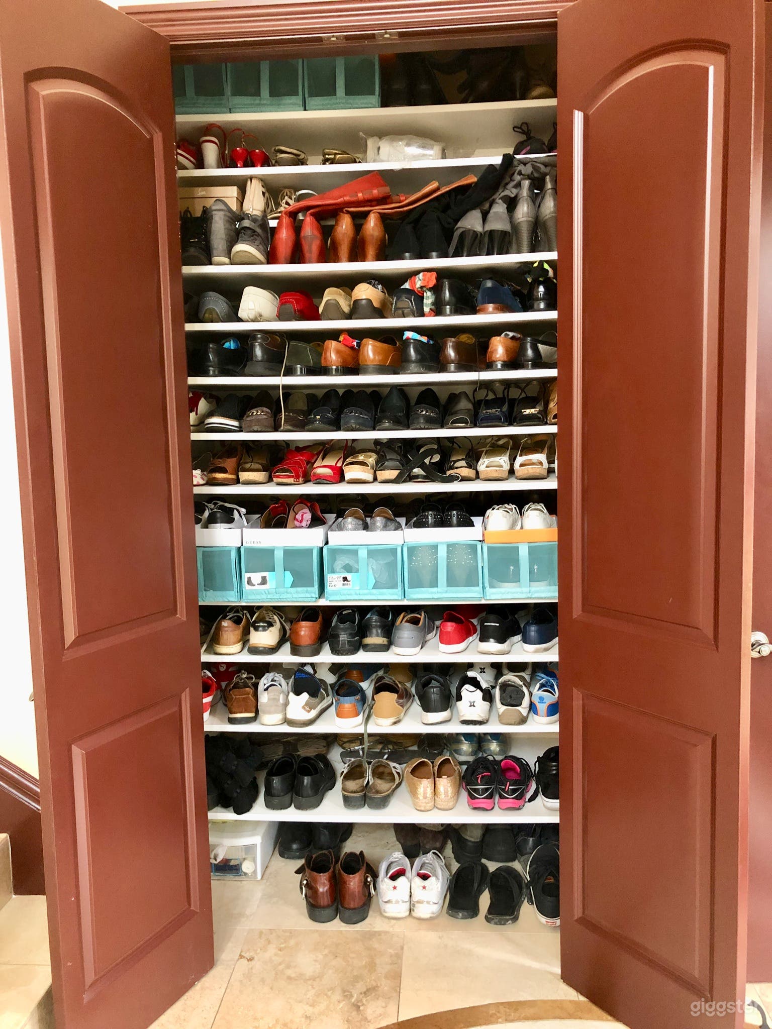 Shoes closet in entry way