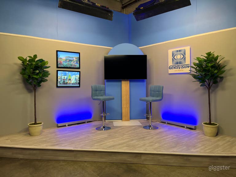  Set de Entrevista de Programa de Televisión de Pie 